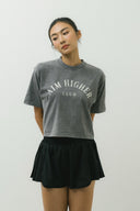 Aim Higher Club Core Basic Crop Tee/ Washed Charcoal
