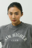 Aim Higher Club Core Basic Crop Tee/ Washed Charcoal