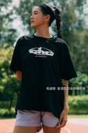 Aim Higher Club Unisex Track Retro Logo Tee/ Black
