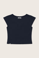 Aim Higher Club Essential V Neck Crop Tee/ Navy