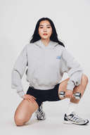 Aim Higher Club ♥ Cinnamoroll Aim High Stay Soft Cloud Touch Cropped Hoodie/ Flecking Grey