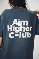 Aim Higher Club ♥ Cinnamoroll Unisex Monogram Patch Classic Logo Tee/ Washed Grey Blue