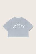 Aim Higher Club Core Basic Crop Tee/ Grey Baby Blue