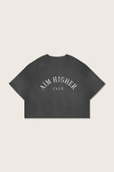 Aim Higher Club Core Basic Crop Tee/ Washed Charcoal