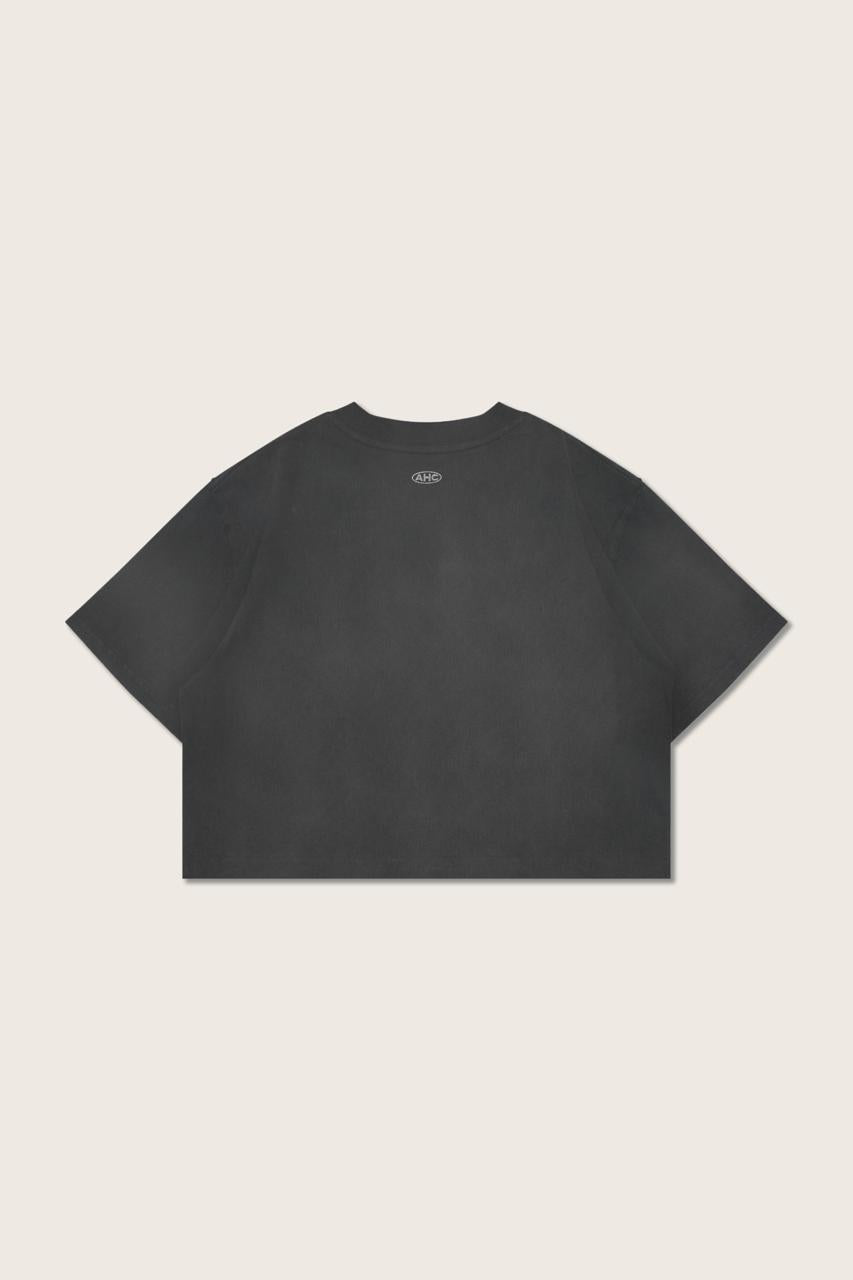 Aim Higher Club Basic Crop Tee/ Washed Charcoal