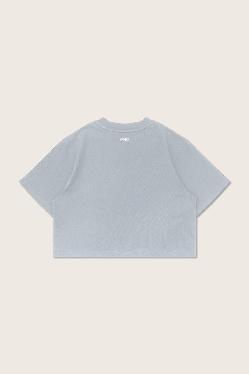 Aim Higher Club Basic Crop Tee/ Grey Baby Blue