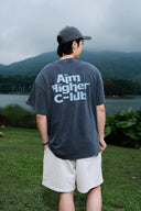 Aim Higher Club Unisex Logo Motion Tee/ Washed Charcoal