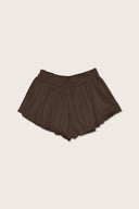 Aim Higher Club Core Flare Ruffle Shorts/ Chocolate