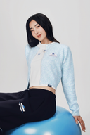 Aim Higher Club ♥ Cinnamoroll On The Bar Women Knit Cardigan/ Flecking Baby Blue