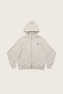 Aim Higher Club Unisex Raised Embroidery Zip Up Hoodie/ Oat-Ribbon Blue
