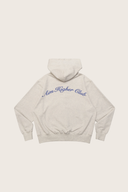 Aim Higher Club Unisex Raised Embroidery Zip Up Hoodie/ Oat-Ribbon Blue