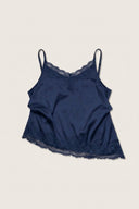 Aim Higher Club Core Asymmetric Lace Camisole Top/ Navy