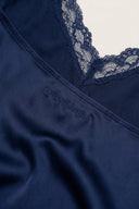 Aim Higher Club Core Asymmetric Lace Camisole Top/ Navy